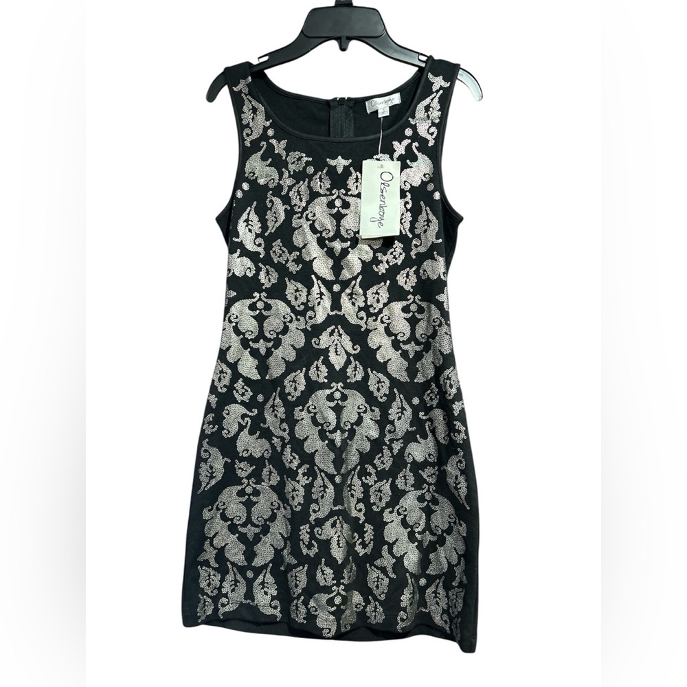 Olsenboye Black and Silver Mini Dress
